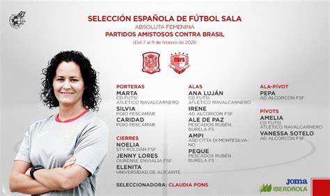 RFEF Convocatoria Selección Española Femenina Absoluta Fútbol Sala