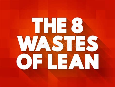 The 8 Wastes Of Lean Text Concept For Presentations And Reports Stock