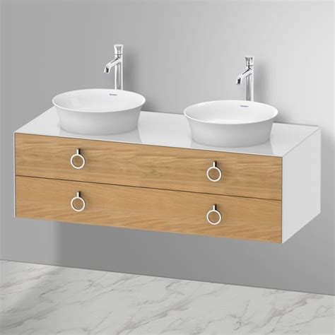 Duravit White Tulip Meuble sous lavabo pour 2 lavabos à poser avec 2