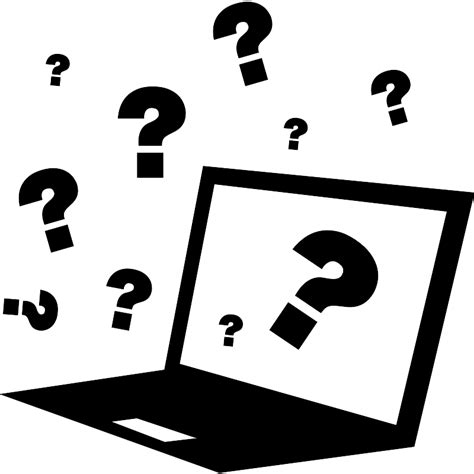 Quiz On Computer With Question Signs Around Vector Svg Icon Svg Repo