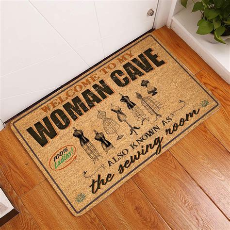 Order Welcome To My Woman Cave Sewing Printed Doormat From Brightroomy Now