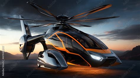 Modern futuristic helicopter concept Stock Photo | Adobe Stock