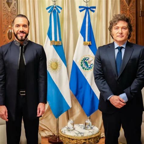 Javier Milei Recibe Al Presidente De El Salvador Nayib Bukele En Casa