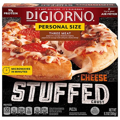 Di Giorno Pizza Three Meat Cheese Stuffed Crust Personal Size 9 2 Oz