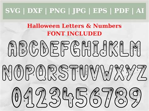 Spiderweb Halloween Font Halloween Letters Svg Halloween Numbers Cut ...