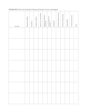 Fillable Online Alaeditions Worksheet Job Evaluation Rating By