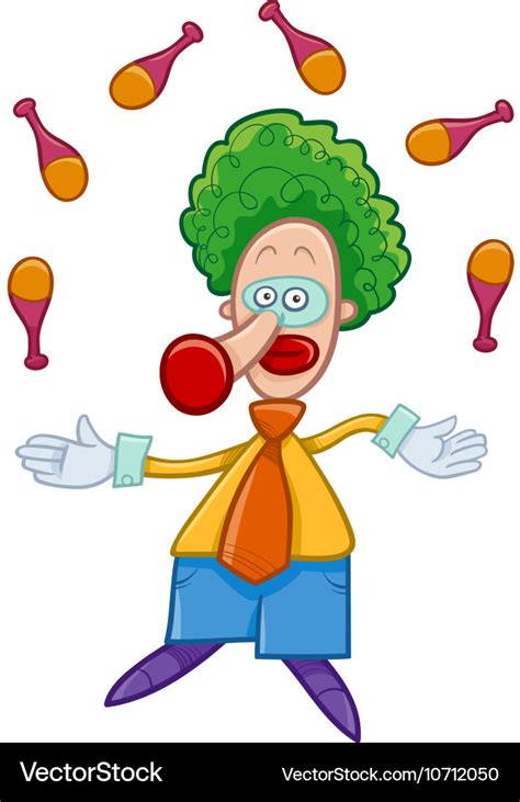 Clown juggler cartoon Royalty Free Vector Image