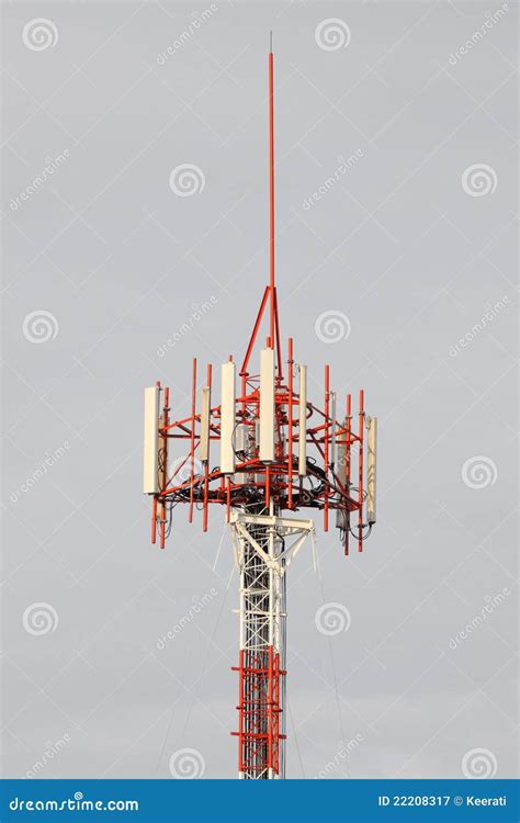 Top of Cellular Mobile Antenna Stock Image - Image of network ...