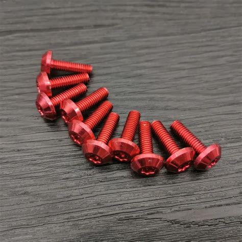 Vis Boulons En Aluminium Noir Pour Moto 25mm Anodis Rouge T Te Capuchon