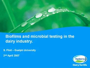 PPT Biofilms And Microbial Testing In The Dairy Industry PowerPoint