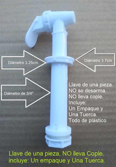 Llave Para Portagarrafon De Agua Con Empaque Y Tuerca MercadoLibre