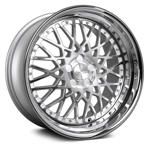 Rennen Csl Wheels Brushed Silver With Chrome Step Lip Rims