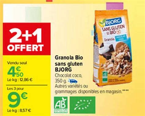 Promo Granola Bio Sans Gluten Bjorg Chez Carrefour ICatalogue Fr