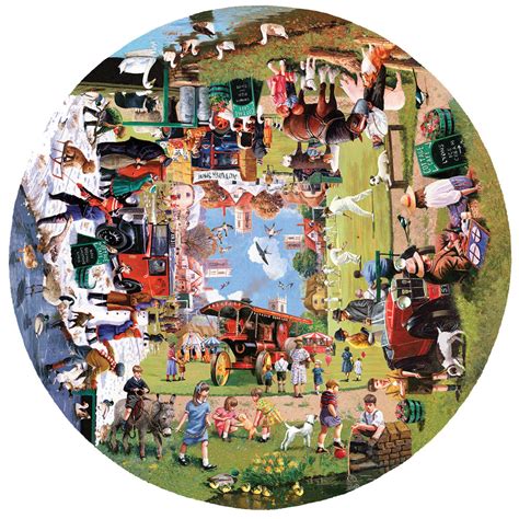 Four Seasons On The Green Piece Round Jigsaw Puzzle Spilsbury