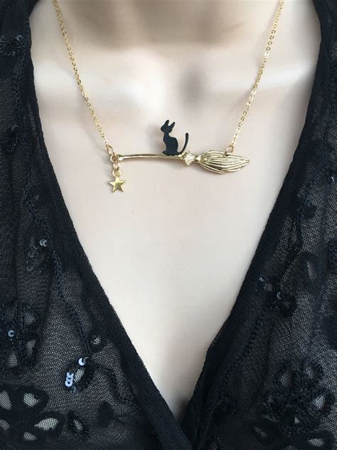 Black Cat Necklace Black Cat Pendant Cat Lovers Necklace halloween ...