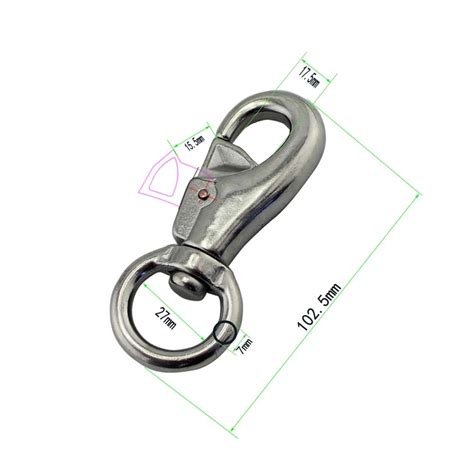 Heavy Duty Bull Eye Swivel Single Snap Hook Stainless Steel Marine