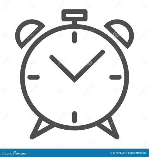 Alarm Clock Line Icon Wake Up Time Vector Illustration Isolated On