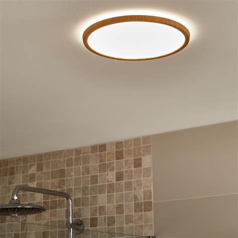 Plafonnier Sdb Nature Couleur Bois Module Led Inspire Lano D Cm