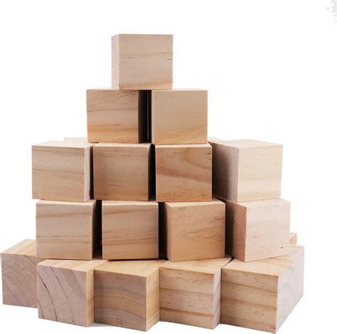 Amazon Tosnail 50 Pack 1 5 Inches Unfinished Wooden Cubes Wooden