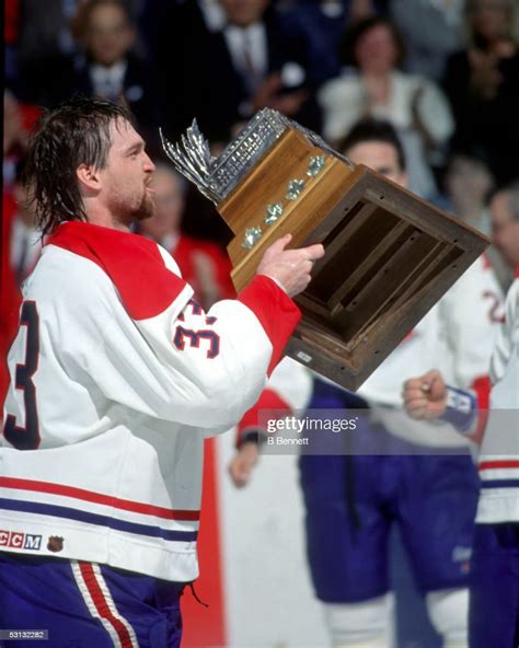 Patrick Roy with the Conn Smythe Trophy, 1993 Stanley Cup. News Photo - Getty Images