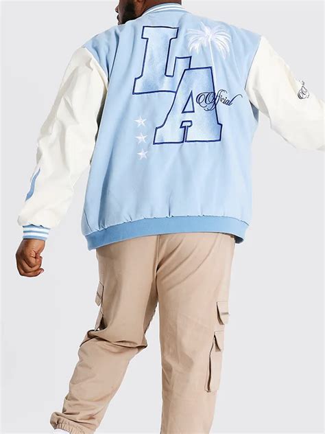 Baby Blue Varsity Jacket | LA Baby Blue Bomber Jacket