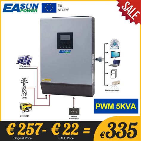 Easun Power Kva W Inversor H Brido Solar Onda Senoidal Pura Vac