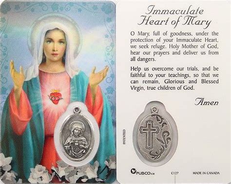 Immaculate Heart Of Mary Prayer Card Prayer Cards Prayers Prayers