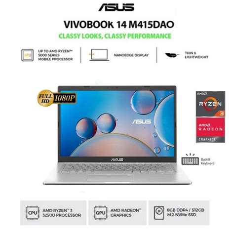 Jual Asus Vivobook M Dao Fhd Amd Ryzen U Gb Gb Ssd