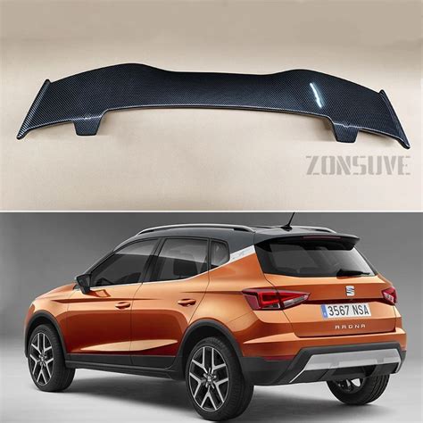 Use For Seat Arona 2017 Spoiler ABS Plastic Carbon Fiber Look Hatchback