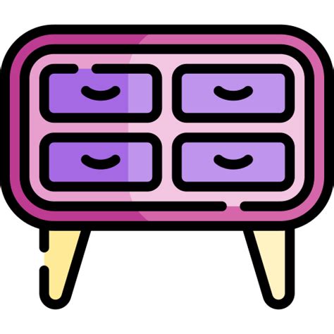 Chest Of Drawers Kawaii Lineal Color Icon