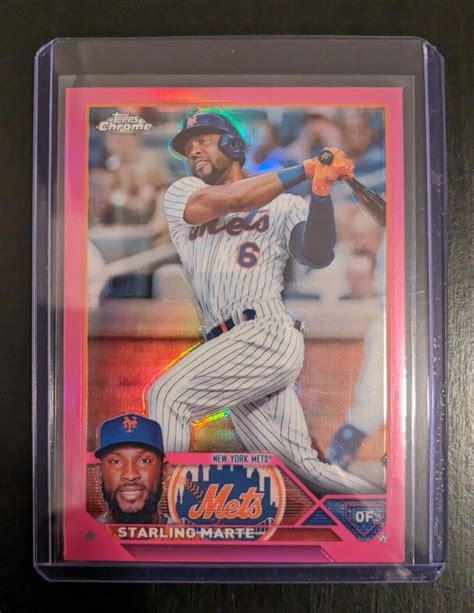 2023 Topps Chrome Pink Refractor 19 Starling Marte EBay