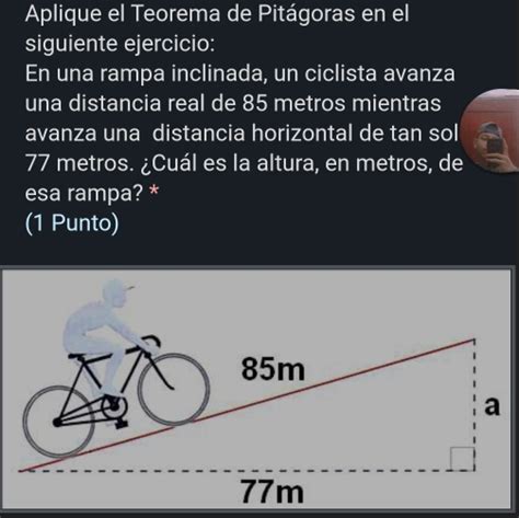 Solved Aplique el Teorema de Pitágoras en ell siguiente ejercicio En