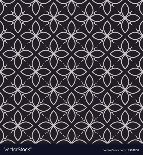 Geometry Flower Dark Seamless Pattern Royalty Free Vector