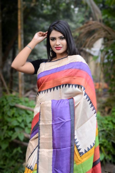 Pure Zari Tussar Saree With Block Print Safari Reizen Nl