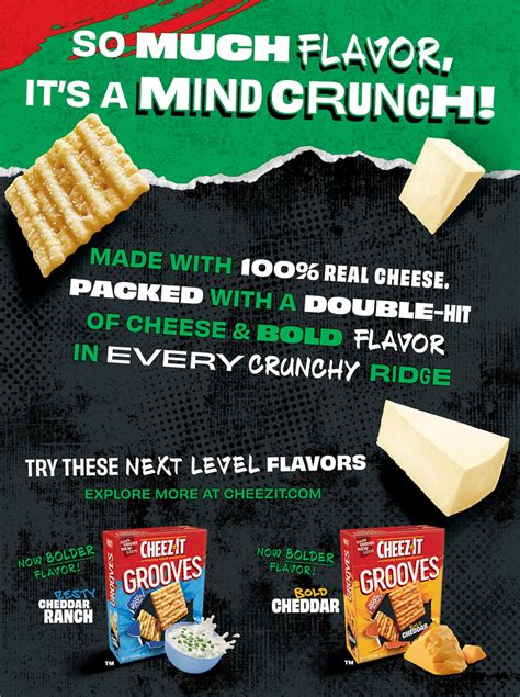 Cheez It Grooves Crunchy Snack Crackers Sharp White Cheddar Planogram Back