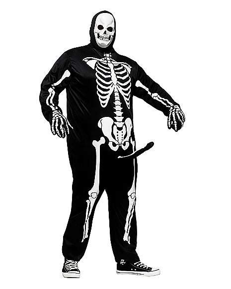 Adult Skeleboner Plus Size One Piece Costume Anyhalloweencostumes