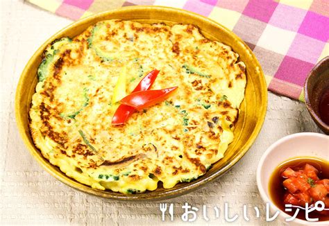 ゴーヤーチャンプルー風チヂミのレシピ エバラ食品