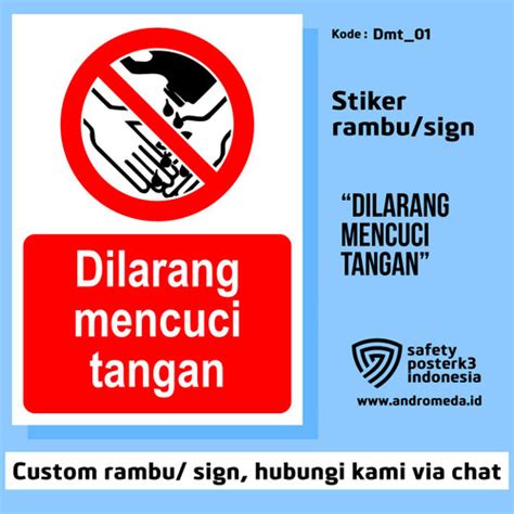 Jual Stiker Vinyl Sign Rambu K Dilarang Mencuci Tangan X Cm