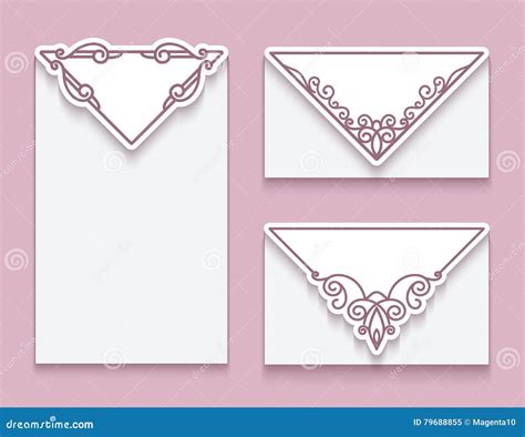 Envelope Templates With Corner Ornament Stock Vector Illustration Of