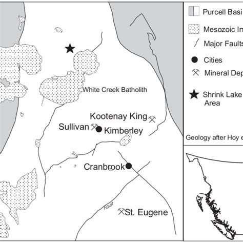 Regional Geology Mineral Deposits And Location Of The Shrink Lake