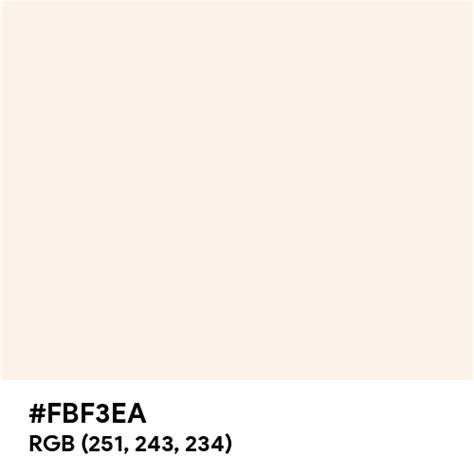 Lightest Peach color hex code is #FBF3EA