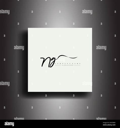 Ng Signature Style Monogramcalligraphic Lettering Icon And Handwriting