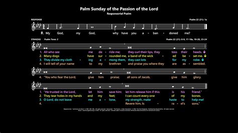 Palm Sunday Responsorial Psalm Australian Lectionary Youtube