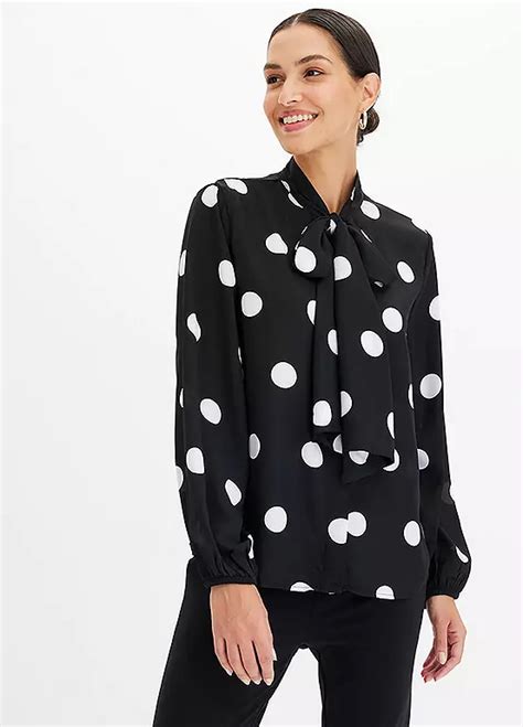 Polka Dot Pussy Bow Blouse By Bonprix Bonprix
