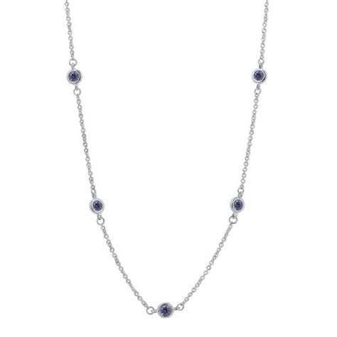 Amethyst Cubic Zirconia Cz Sterling Silver 925 Stationary Necklace From