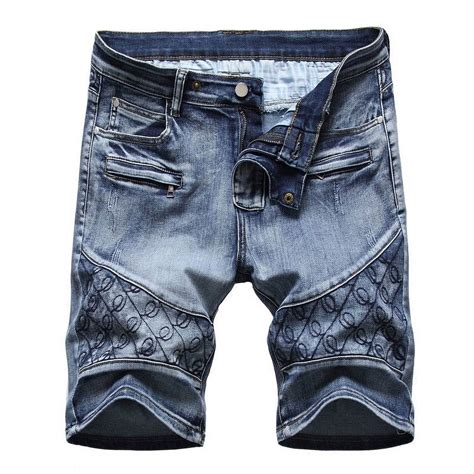 Wioihee Men S Casual Denim Shorts Distressed Stretchy Jeans Shorts