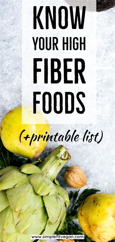 High Fiber Foods Chart With Free Printable List Of High 59 Off