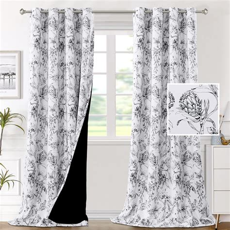 H VERSAILTEX 100 Blackout Curtains For Living Room Camellia Floral