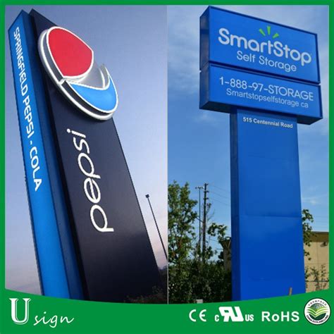 Waterproof Outdoor Standing Aluminum Led Pylon Sign For Gas Station