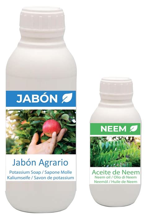 Jabón Potásico Agrícola 1L Aceite de Neem 250ml Pack Ahorro